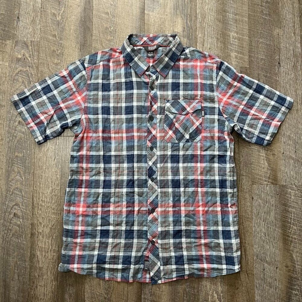 Outdoor Research Jinx‎ Plaid Short Sleeve Button Shirt Mens Size XL
